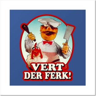 Vintage Chiken Vert Der Ferk Posters and Art